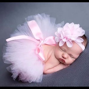 Newborn custom made “ skirt and headband”
